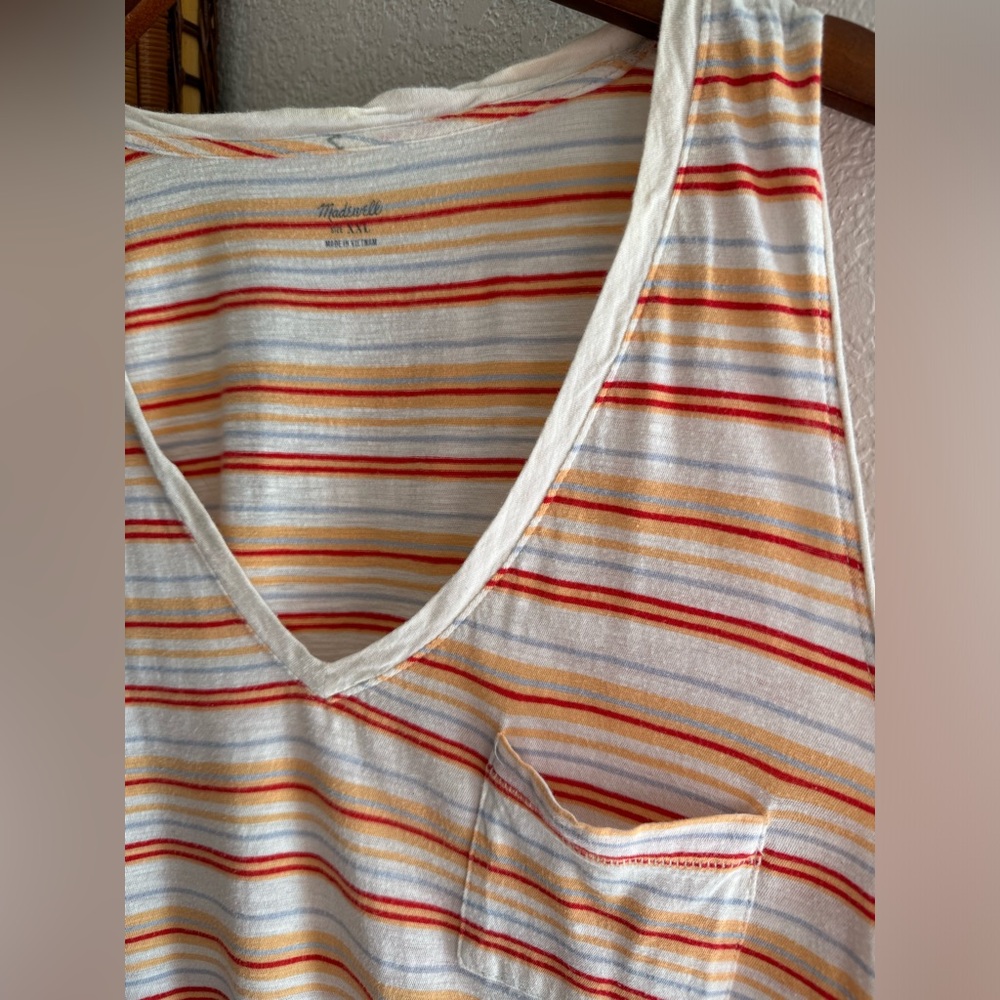 Madewell Striped V-Neck Tank Top XXL